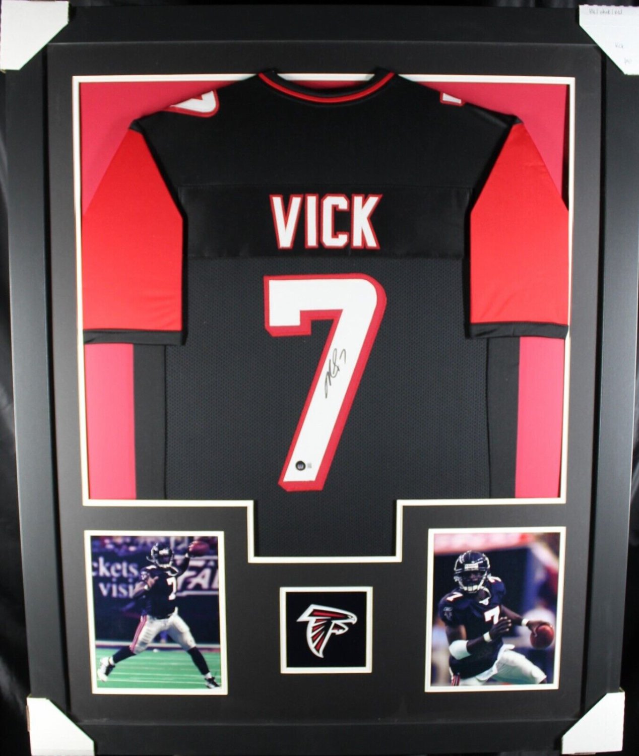 Michael Vick Autographed Signed (Falcons Black Tower) Framed Jersey Beckett