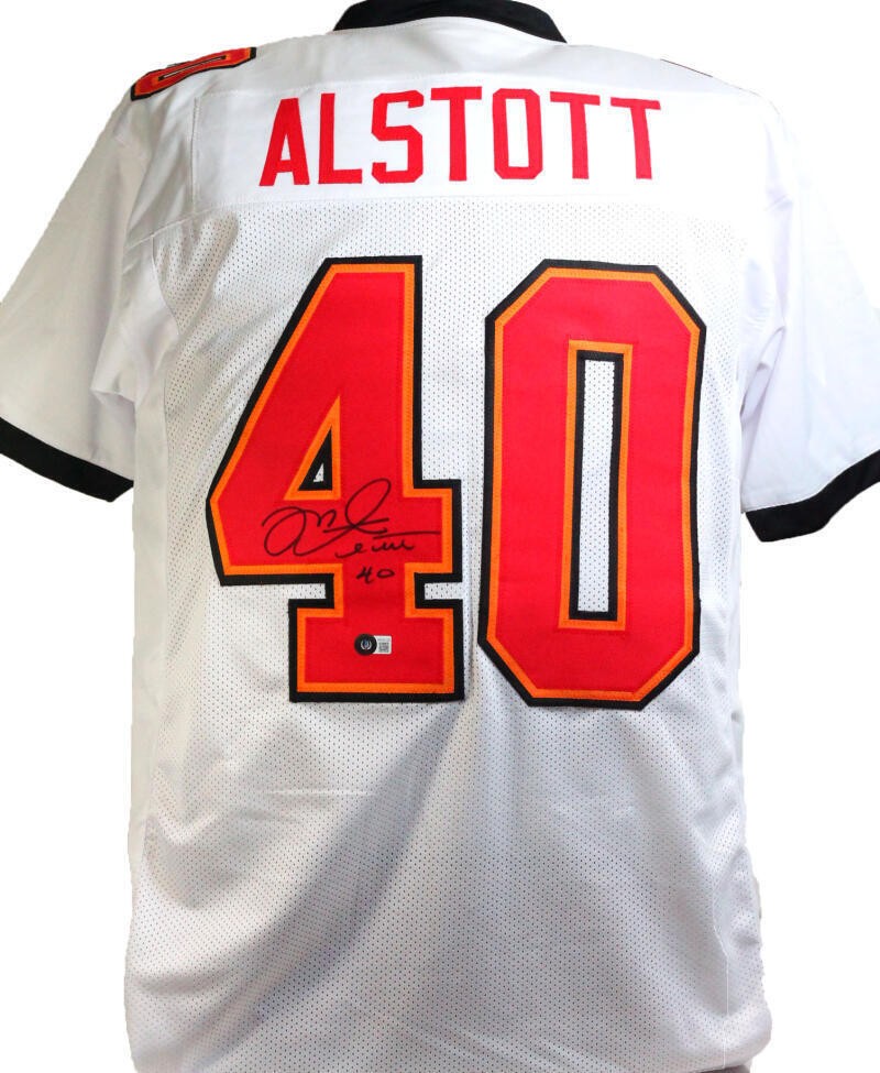 Mike Alstott Autographed Signed White Pro Style Jersey - Beckett W