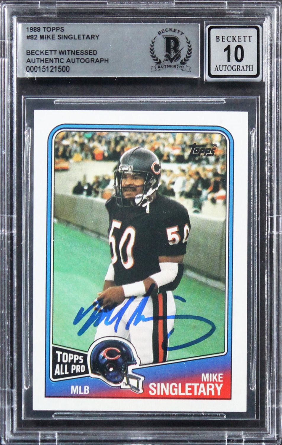 Mike Singletary Autographed Signed Bears Authentic 1988 Topps #82