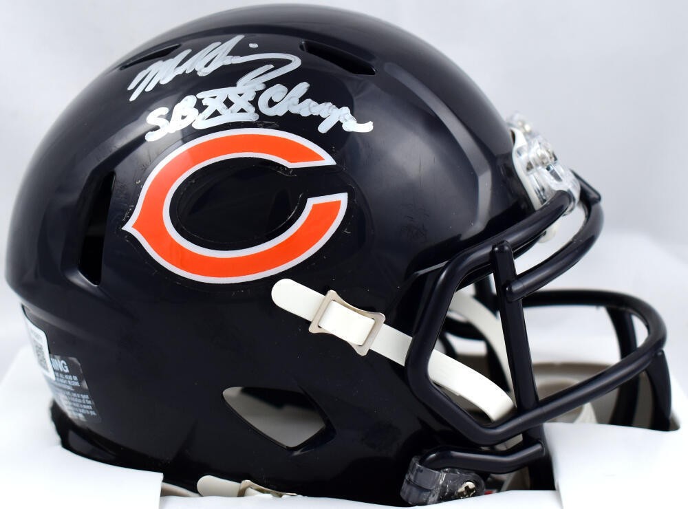 Mike Singletary Autographed Signed Bears Speed Mini Helmet With Sb Champs-  Beckett W Holo