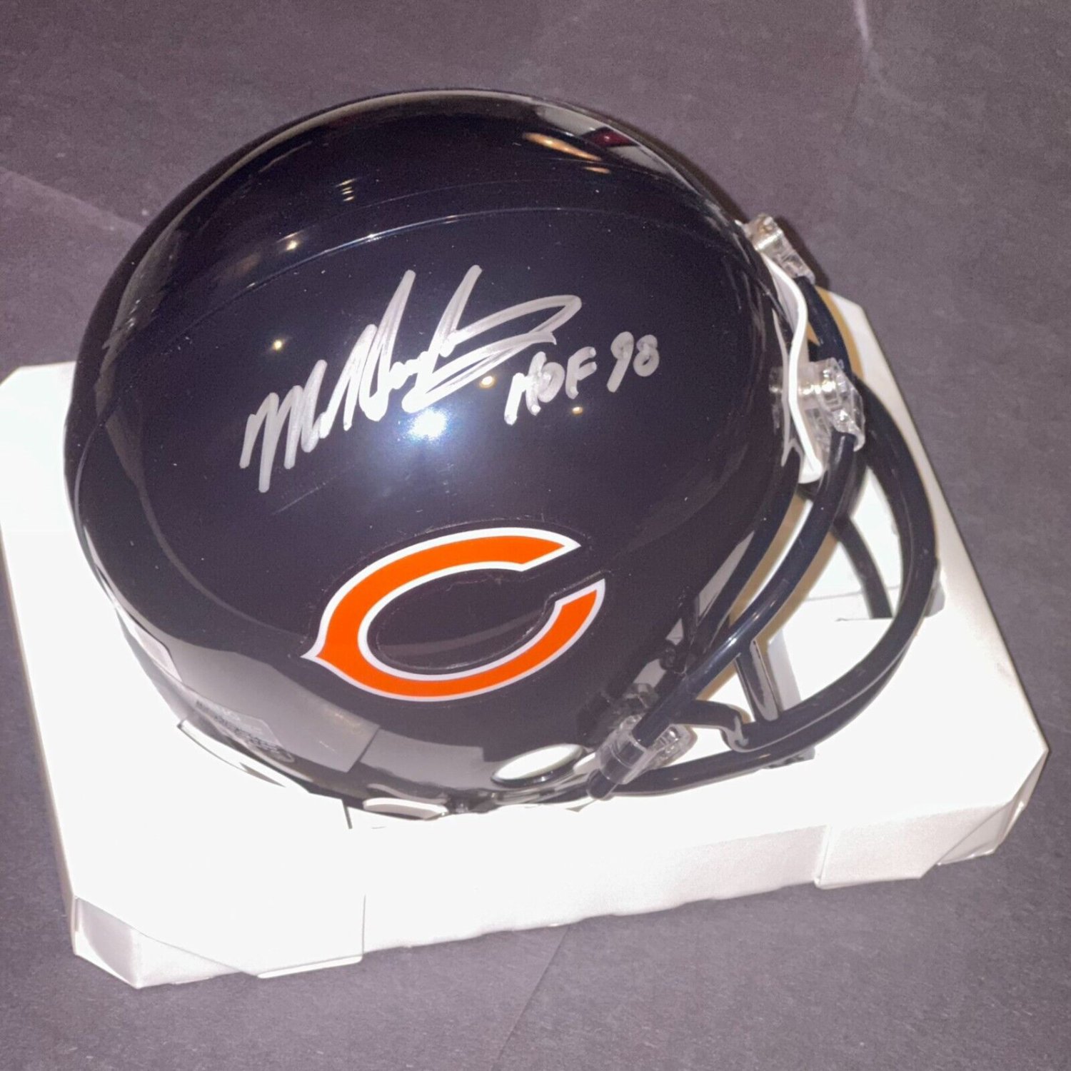 Mike Singletary Autographed Signed Chicago Bears Vsr4 Mini-Helmet Beckett  (Beckett) With HOF Insc