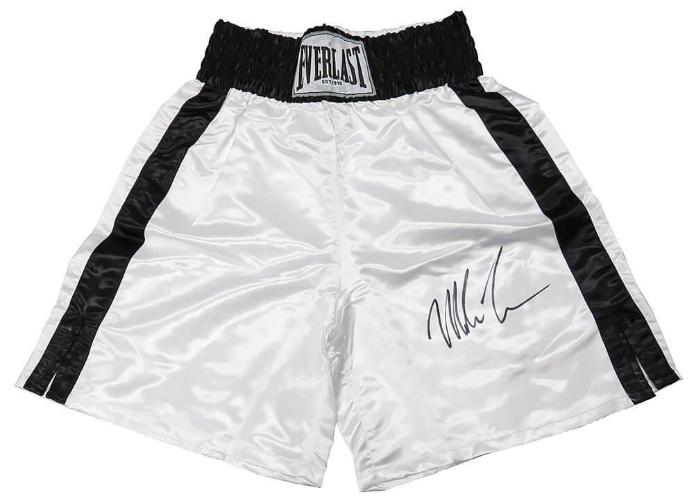 Mike Tyson Autographed Signed Everlast White Boxing Trunks
