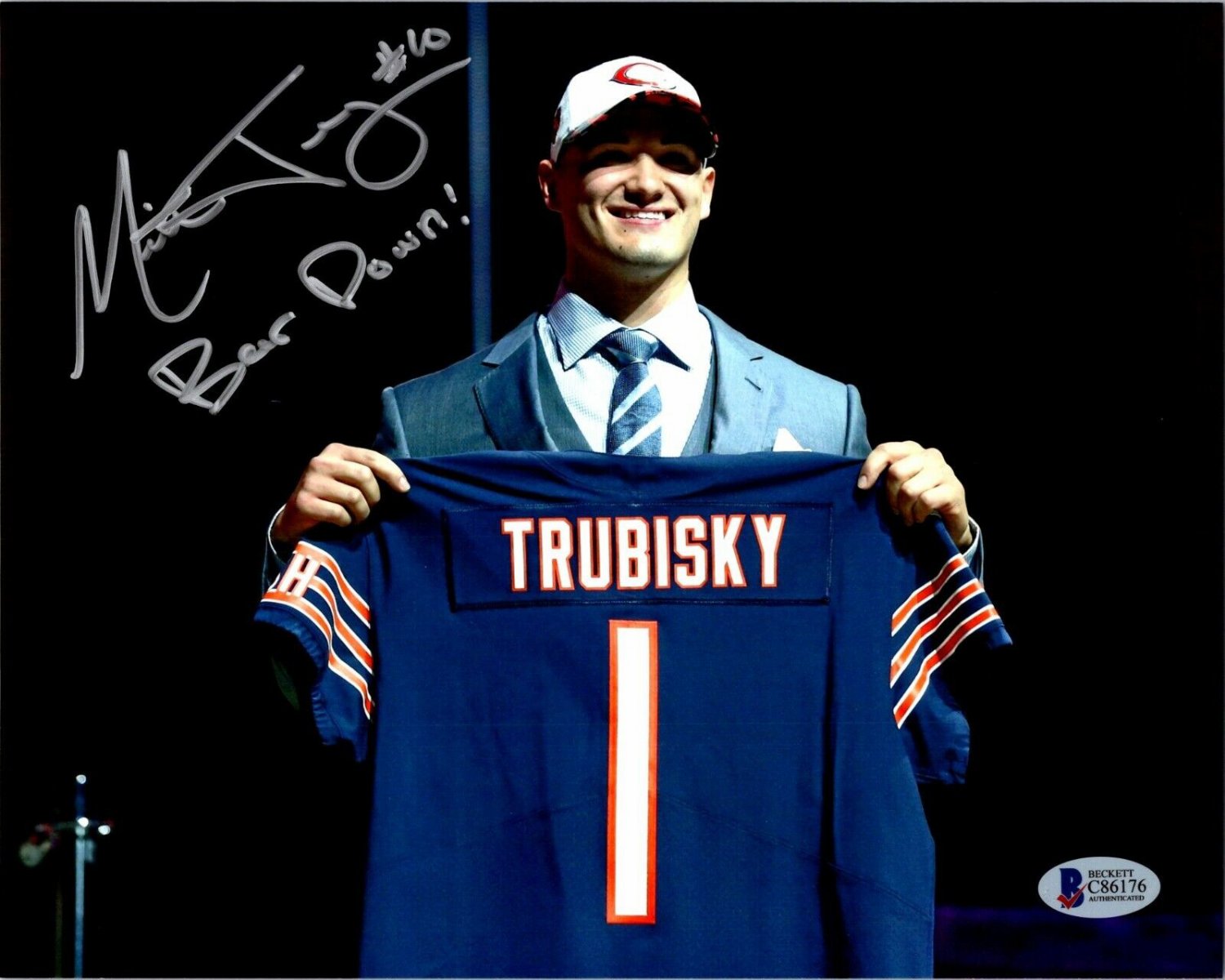 mitchell trubisky autographed jersey