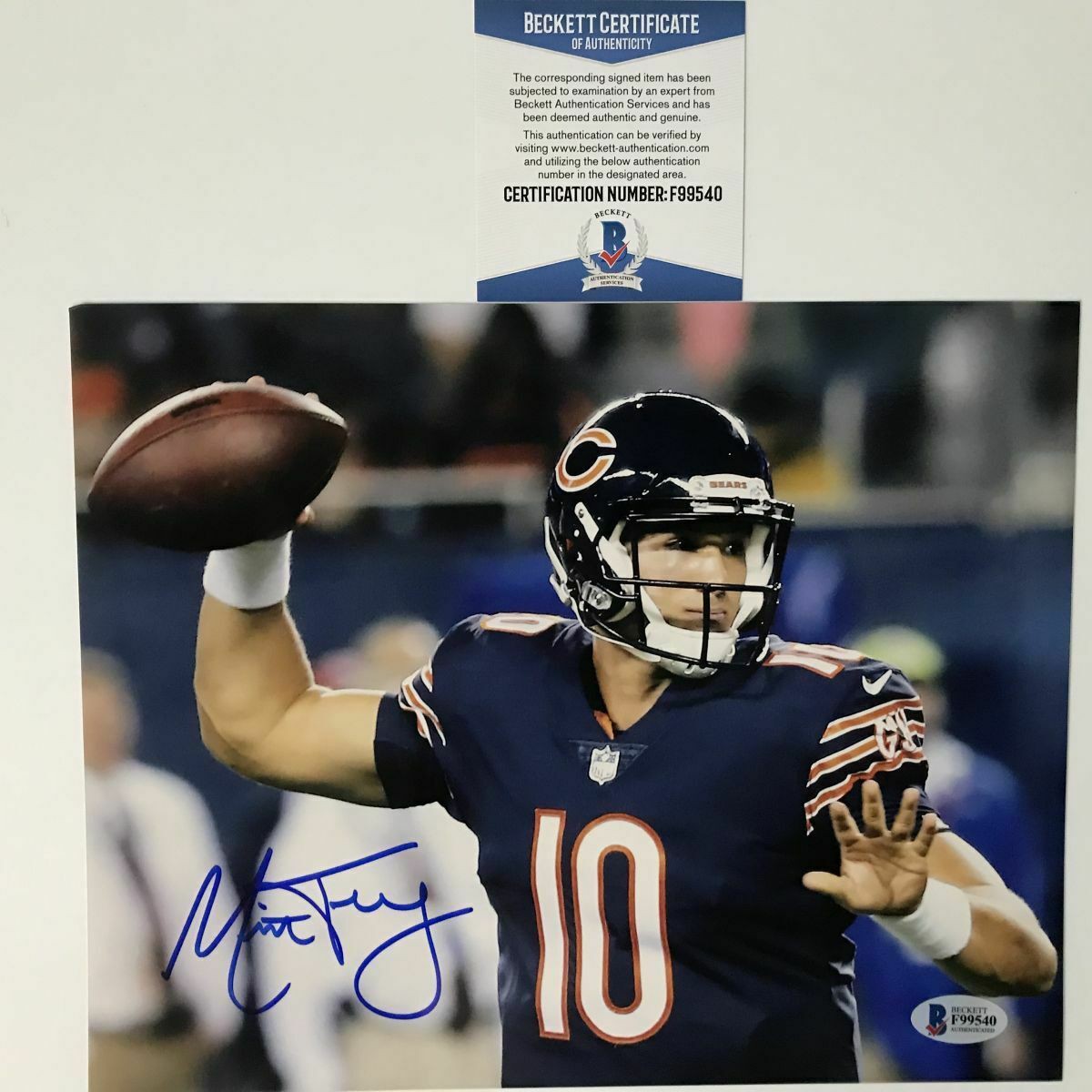 mitchell trubisky autographed jersey