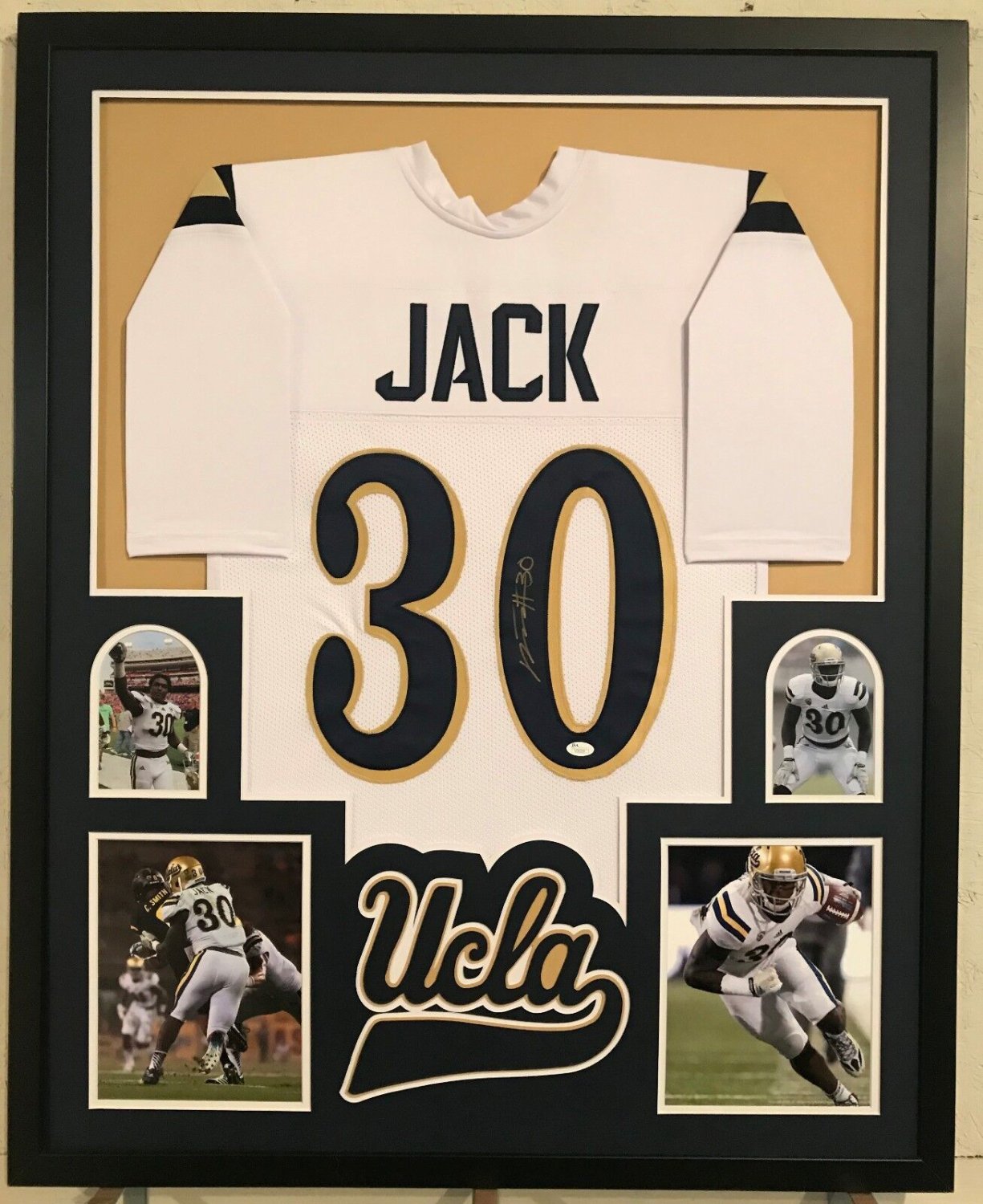 Myles Jack Autographed Signed Custom Framed UCLA Bruins White Jersey JSA COA