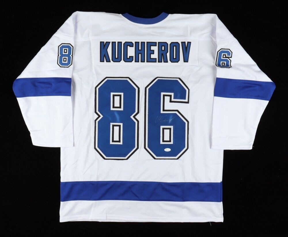 Nikita Kucherov Tampa Bay Lightning Signed White Custom Jersey JSA