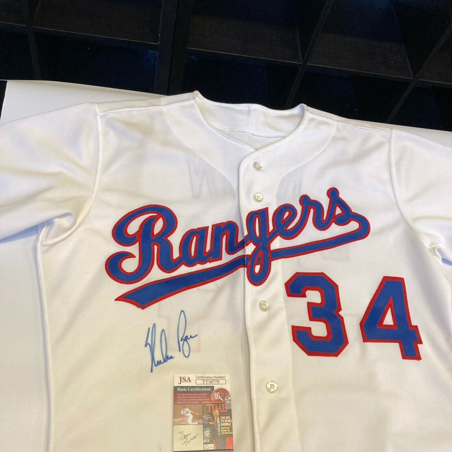 Nolan Ryan Autographed and Framed Texas Rangers Jersey