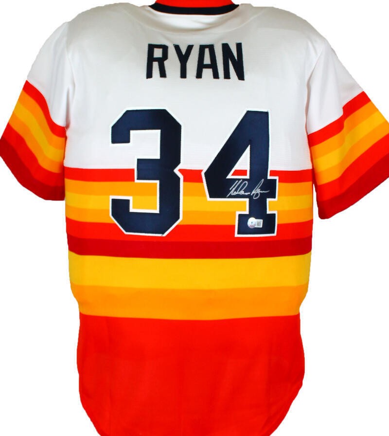 Astros Nolan Ryan Authentic Signed Rainbow Nike Framed Jersey Autographed  BAS