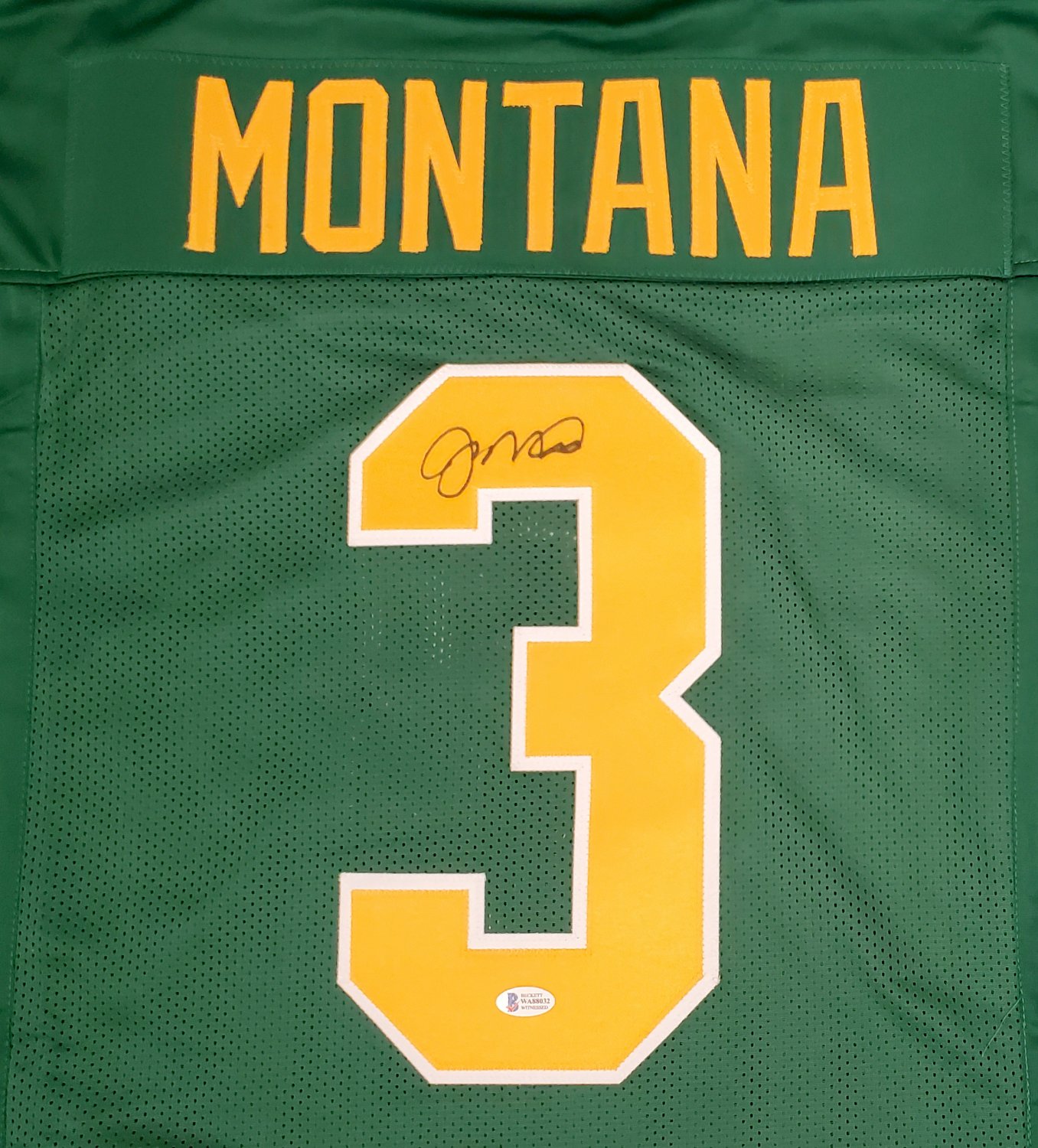 San Francisco Giants Jersey Joe Montana Autographed Framed Notre