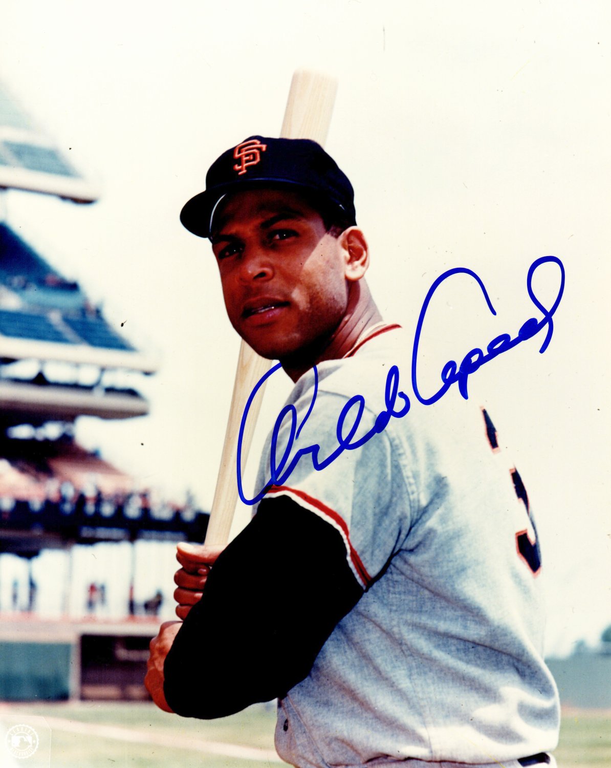 Orlando Cepeda Autographed Signed San Francisco Giants Bat Pose 8x10 Photo