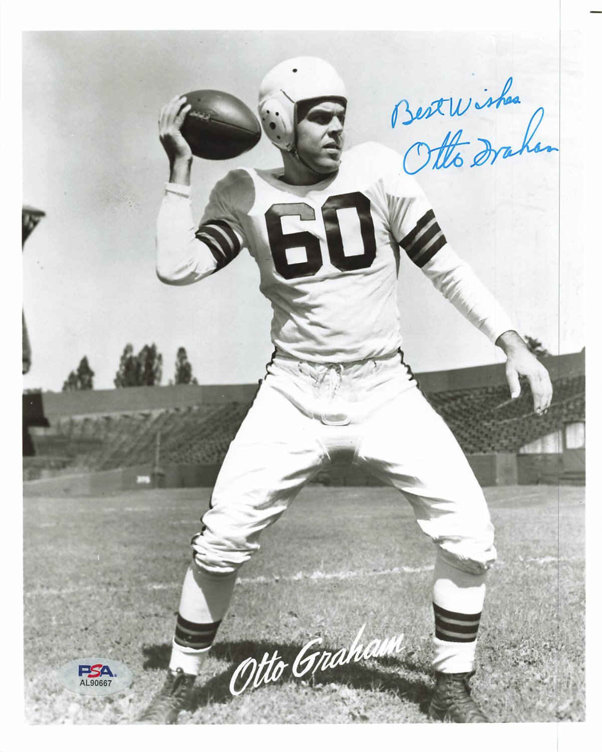 Otto Graham Autographed Signed Browns 8X10 Photo Autograph PSA/DNA