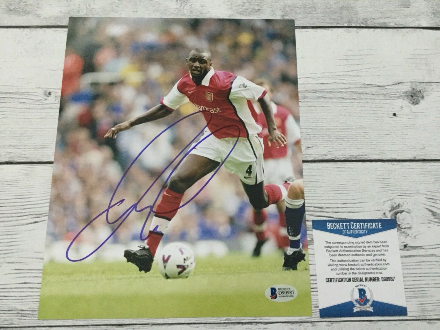Patrick Vieira Autographed Signed Autographed Arsenal Fc ...