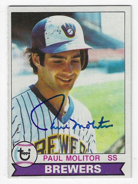 Paul Molitor Autographed Signed Milwaukee Brewers 1979 Topps