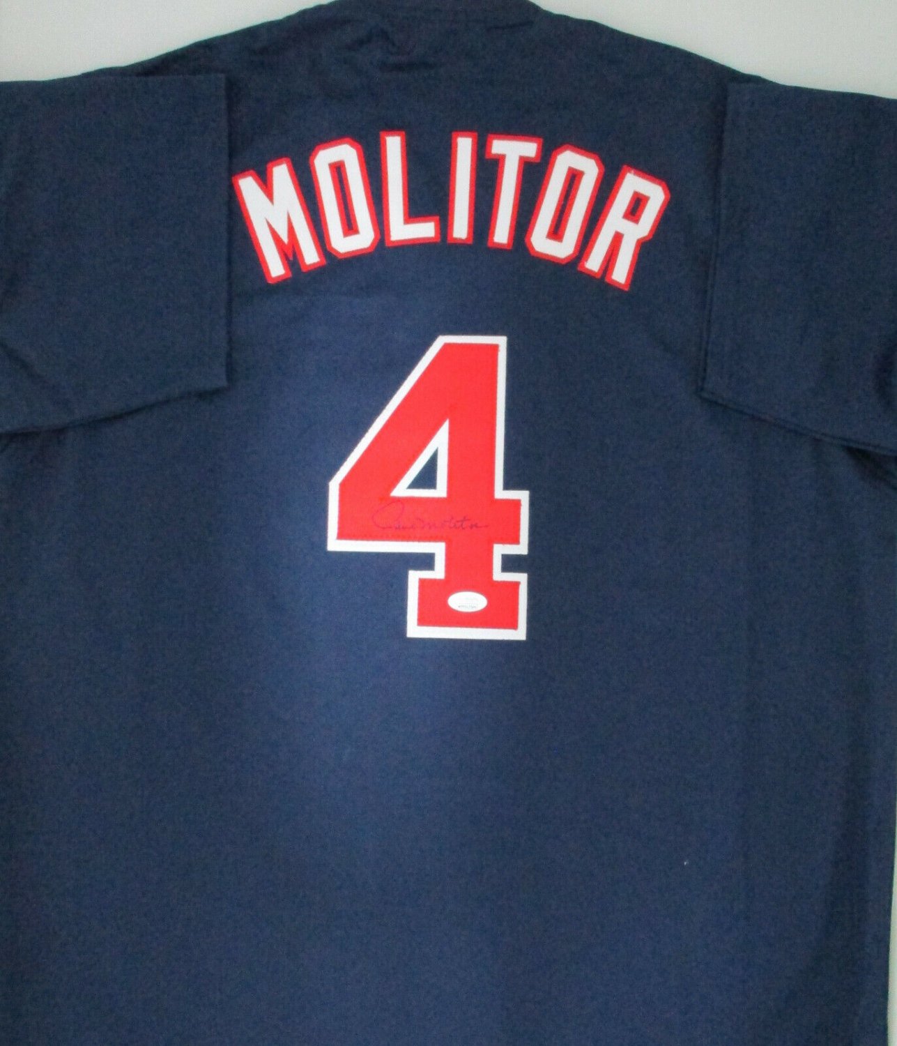 MINNESOTA TWINS PAUL MOLITOR #4 Autographed Custom road Baseball Jersey JSA