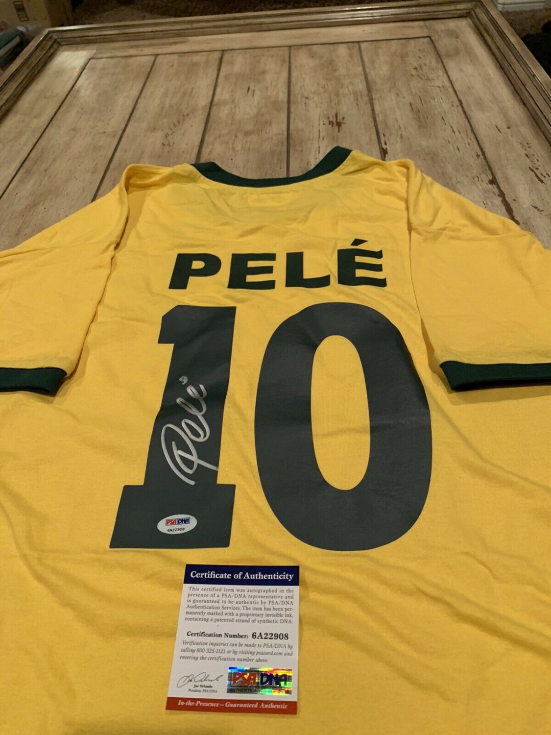 Pele Brazil Autographed Signed Pel /Signed Shirt Jersey PSA/DNA COA Brasil