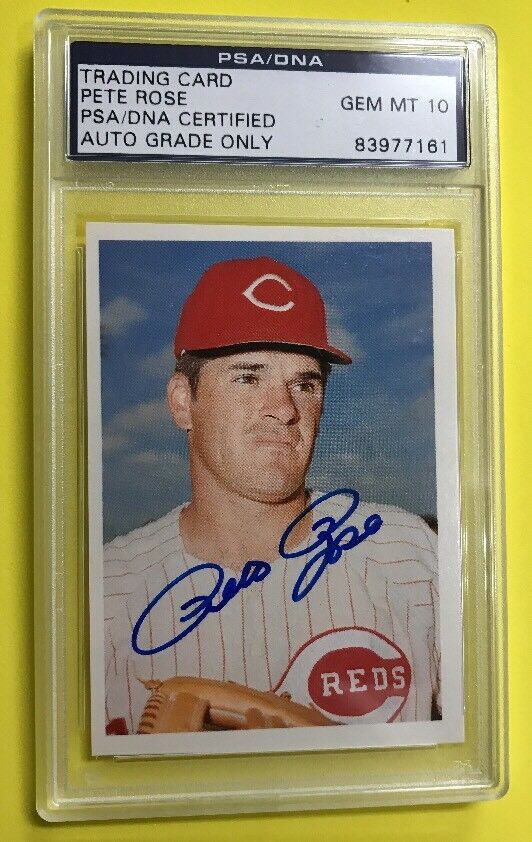 Pete Rose Autographed Signed Gem Mint 10 Topps Baseball Card PSA DNA