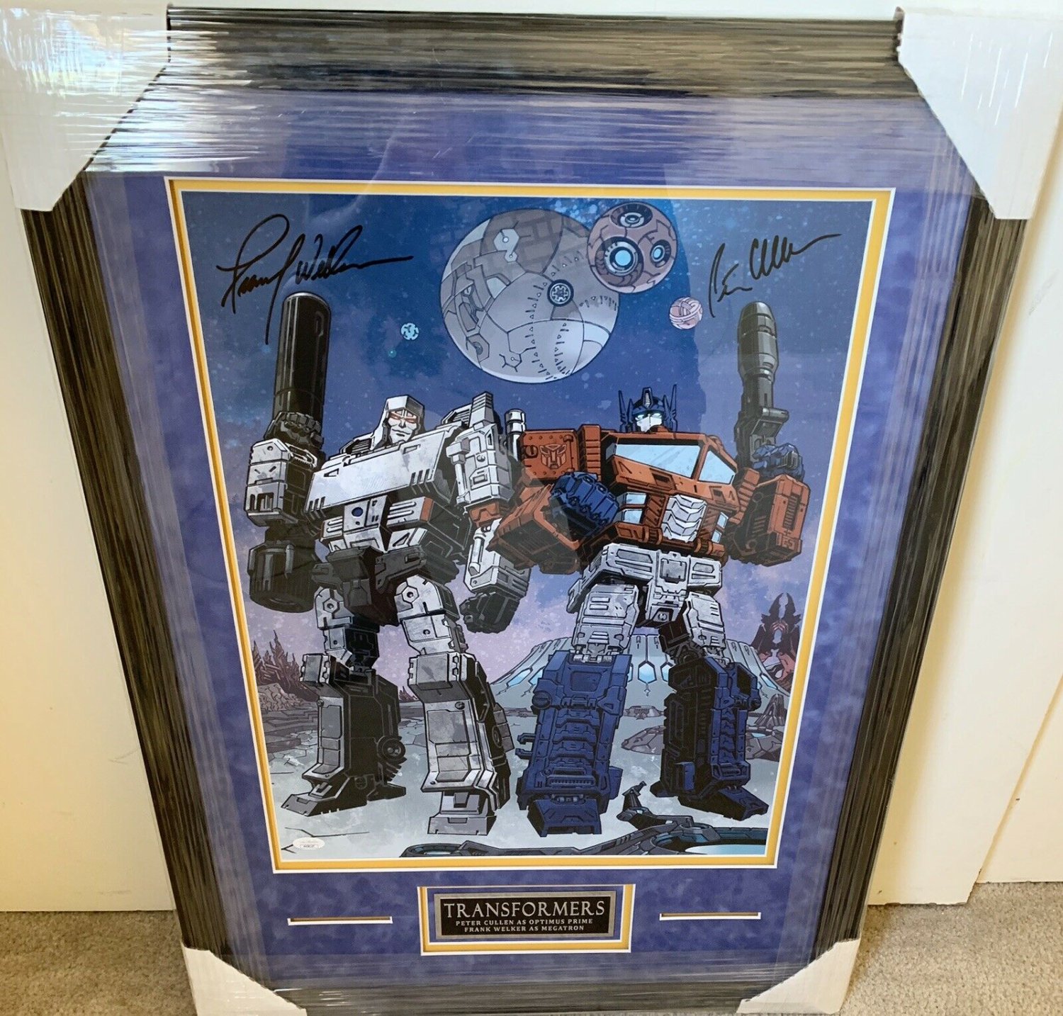 Peter Cullen Autographed Signed Framed Transformers Frank Welker Dual 16x20 Photo Beckett