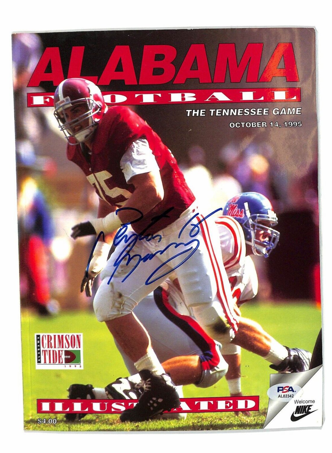 Peyton Manning Autographed Signed 1995 Tennessee Vols V Alabama