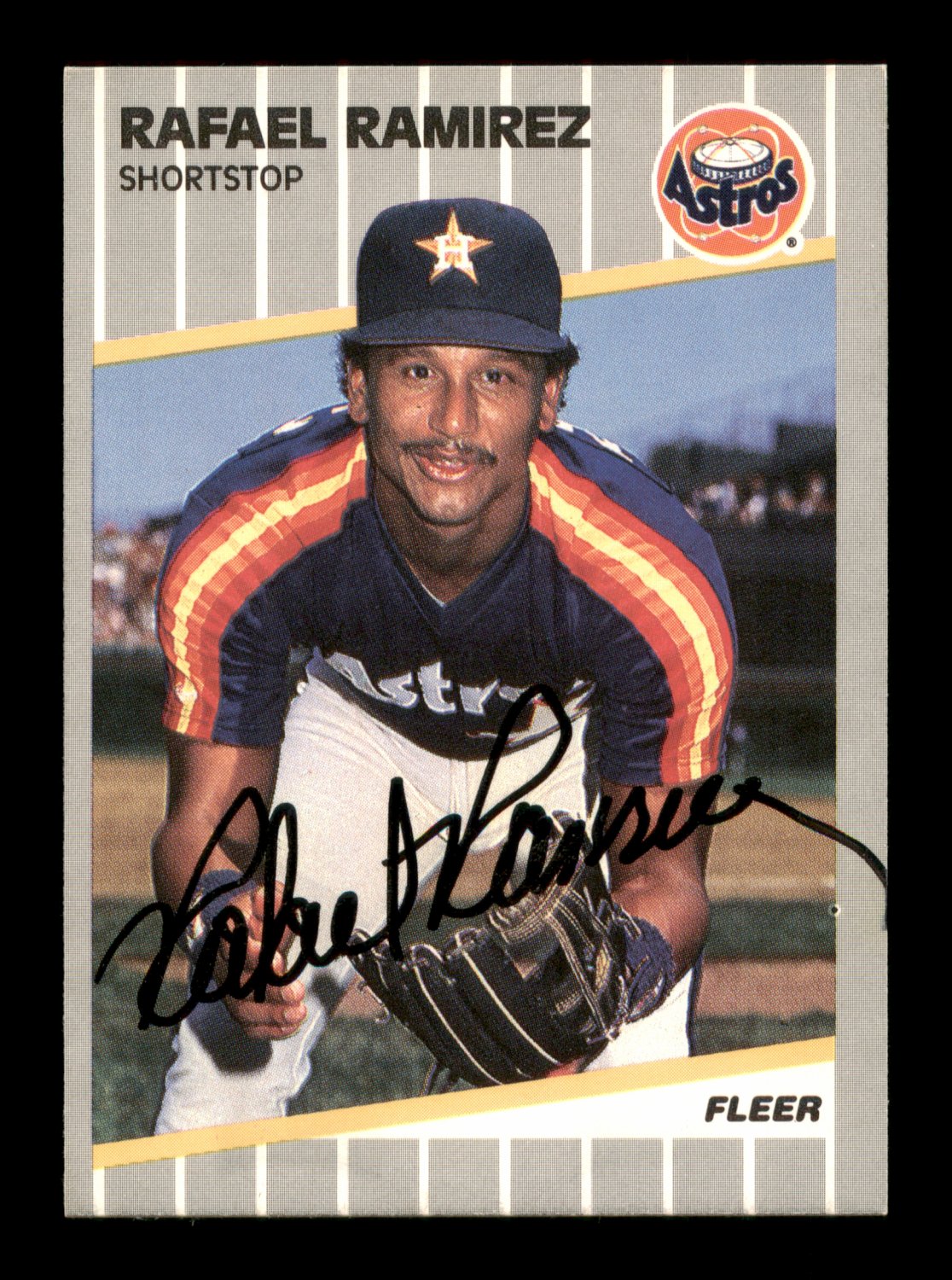 Rafael Ramirez Autographed Signed 1989 Fleer Card #365 Houston