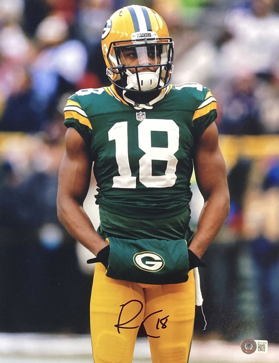 Randall Cobb Autographed Signed 11X14 Green Bay Packers Photo Beckett