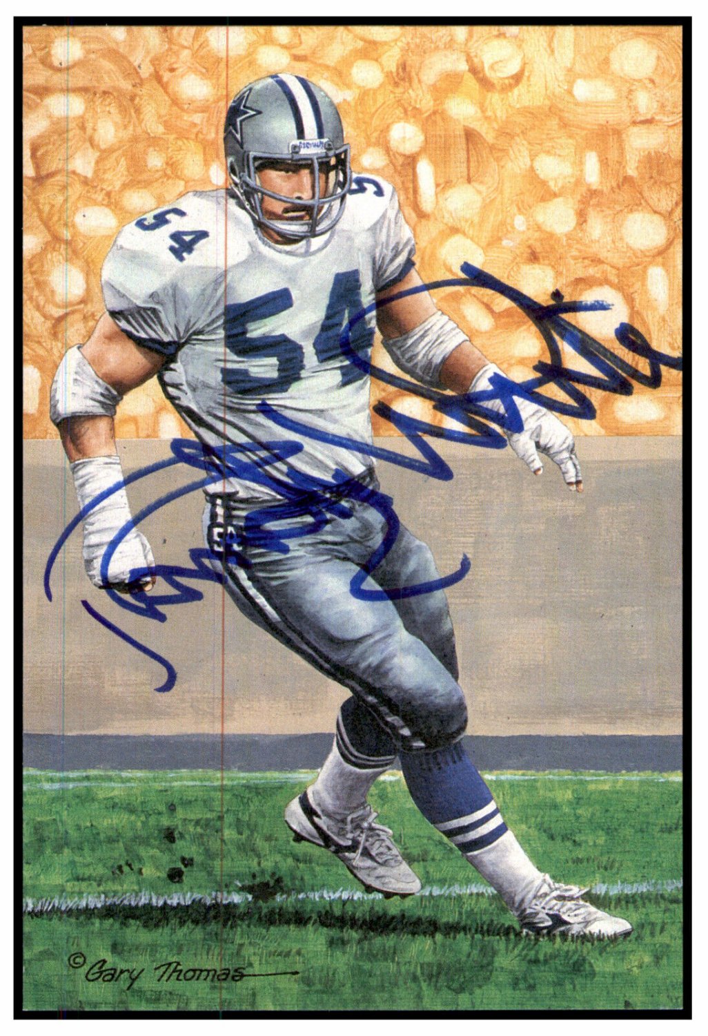 Randy White Autographed Signed Goal Iine Art Card Glac Cowboys PSA/DNA