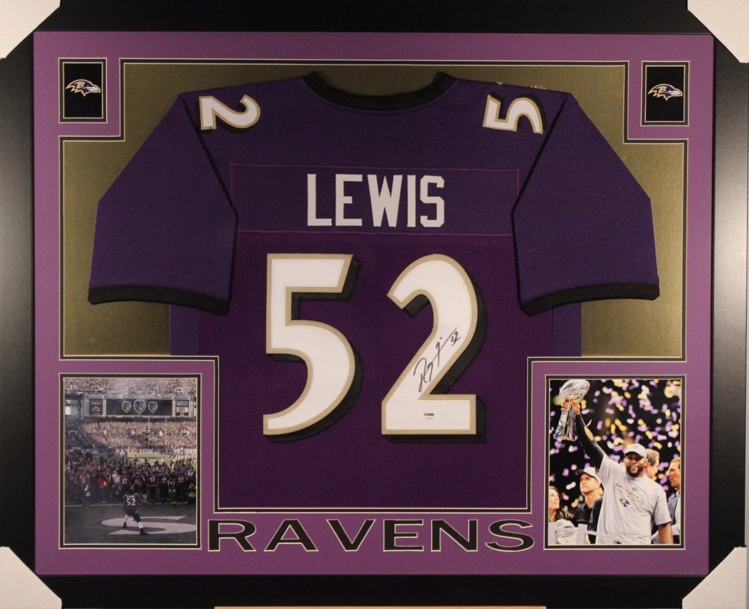 Ray Lewis Autographed Baltimore Custom Football Jersey - JSA COA