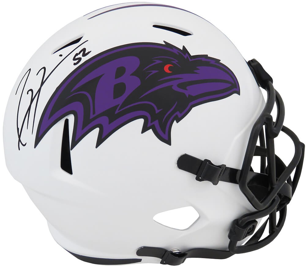 Ray Lewis Autographed Signed Baltimore Ravens Lunar Eclipse White Matte Riddell Full Size Speed