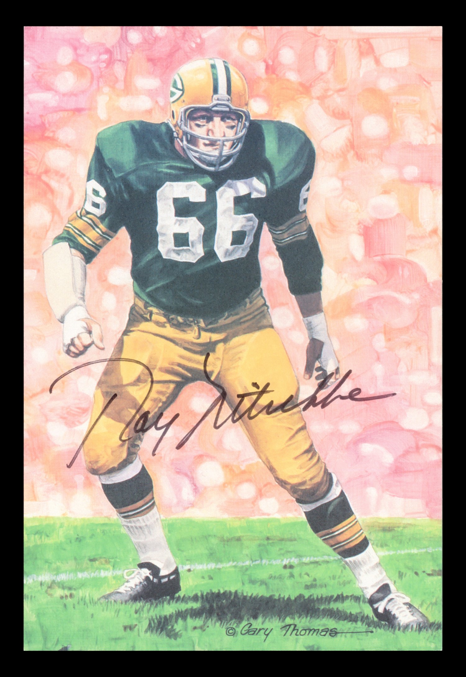 Ray Nitschke Autographed Signed 1990 Goal Line Art Card Green Bay Packers  JSA