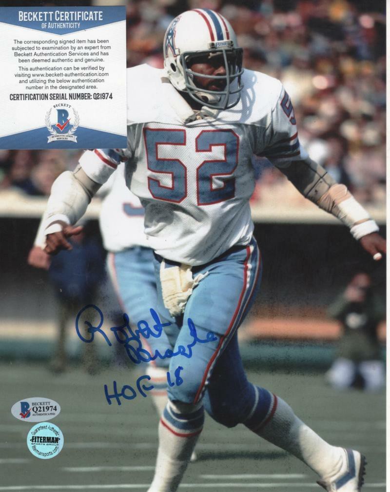 Robert Brazile Autographed Signed Houston Oilers HOF 18 8X10 Photo Beckett