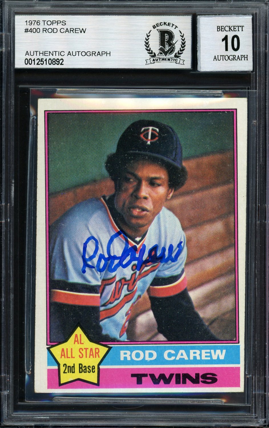 ROD CAREW TOPPS CERTIFIED AUTHENTIC AUTOGRAPHED