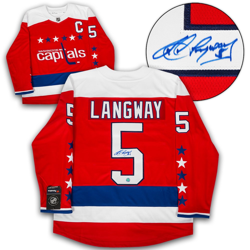 Rod Langway Washington Retro Script Hockey Signatures Shirt