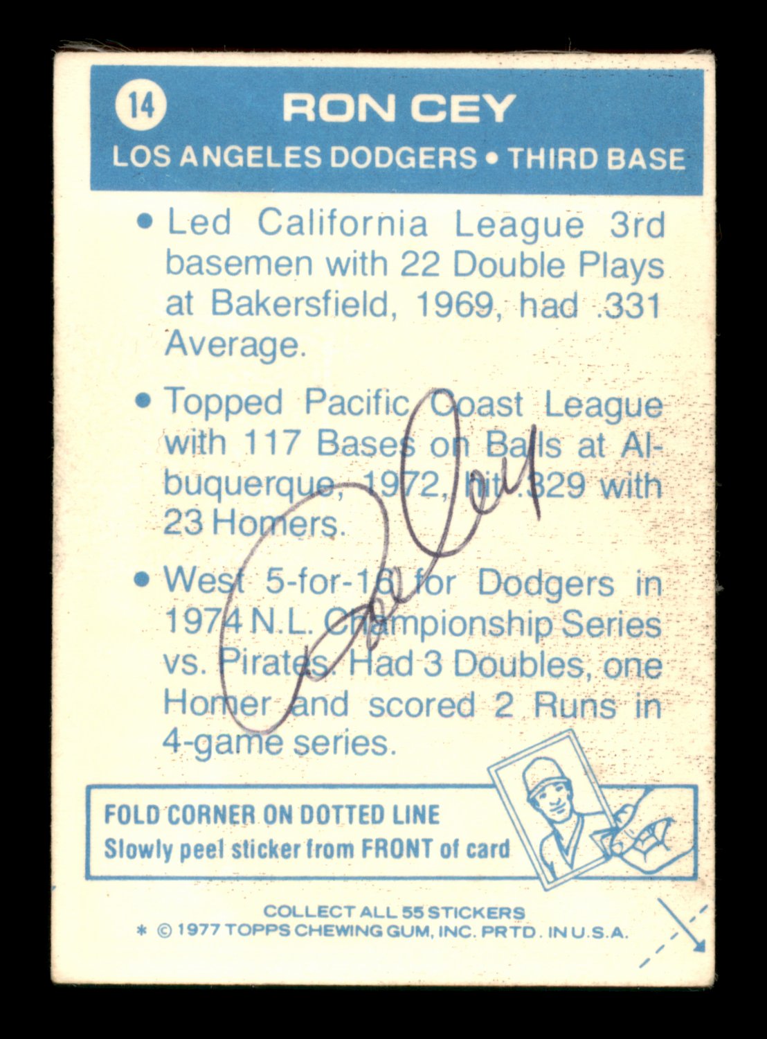 Ron Cey Autographed Memorabilia  Signed Photo, Jersey, Collectibles &  Merchandise