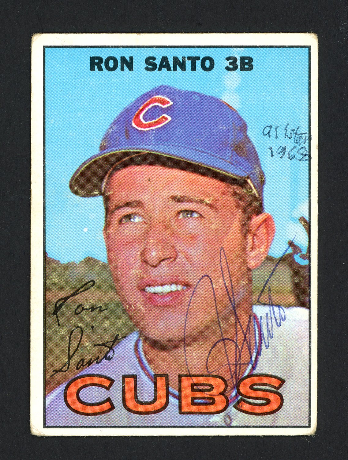 Ron Santo Autographed Signed 1967 Topps Card #70 Chicago Cubs #162164