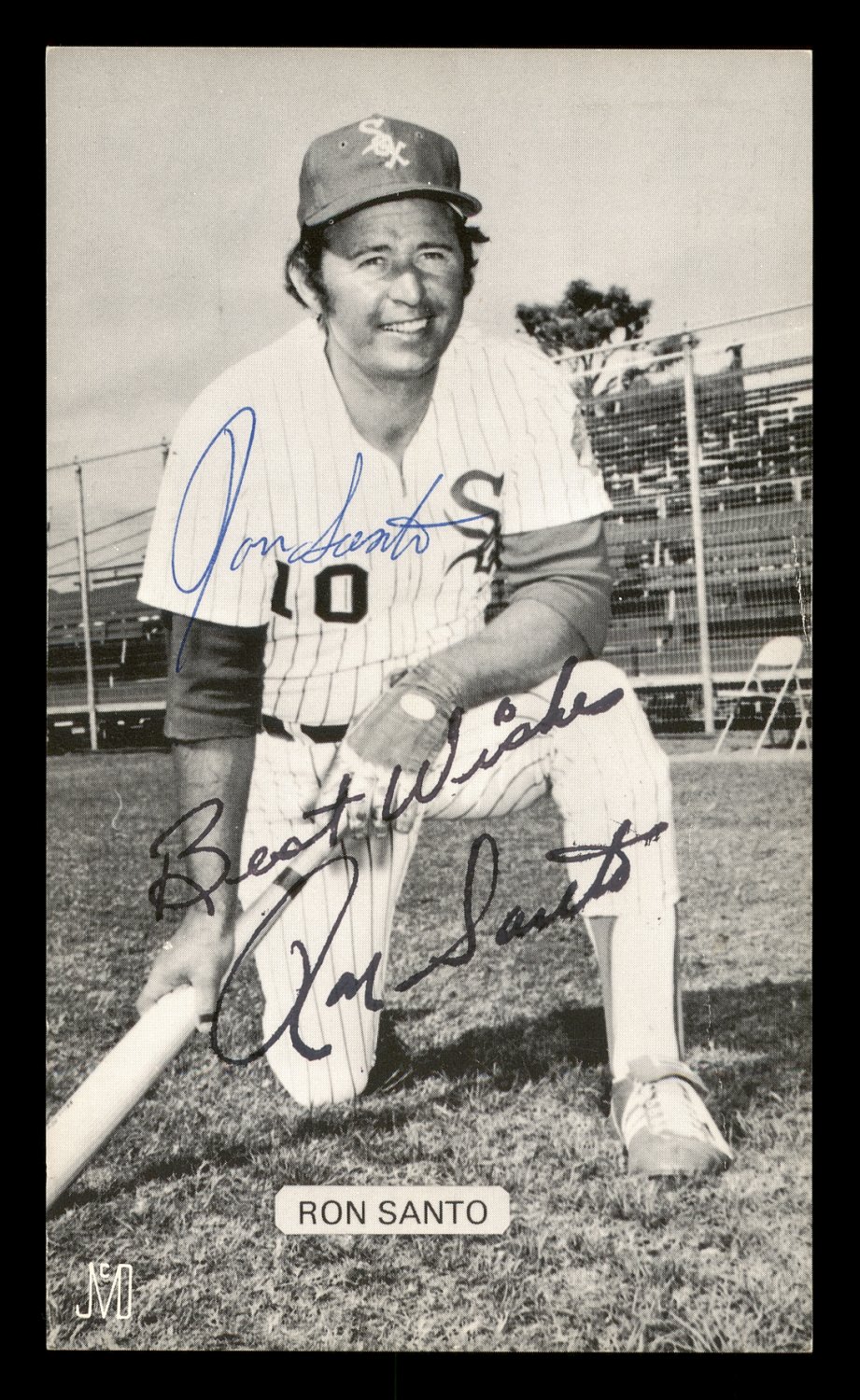 Ron Santo Autographed Signed 3.25X5.5 J.D. Mccarthy Photo Chicago White Sox  #171212