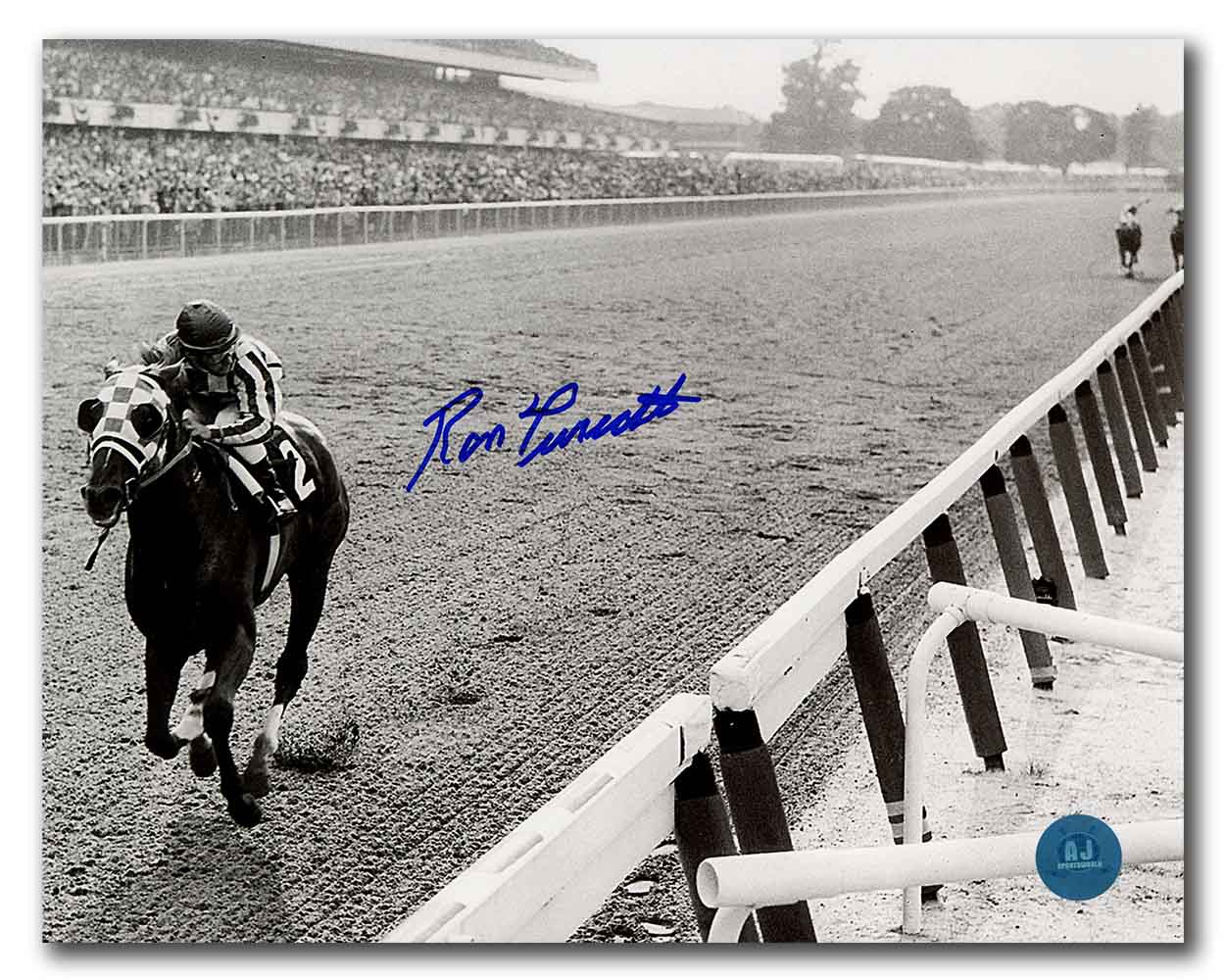 SECRETARIAT 8X10 PHOTO HORSE RACING PICTURE JOCKEY RON TURCOTTE Autographed 