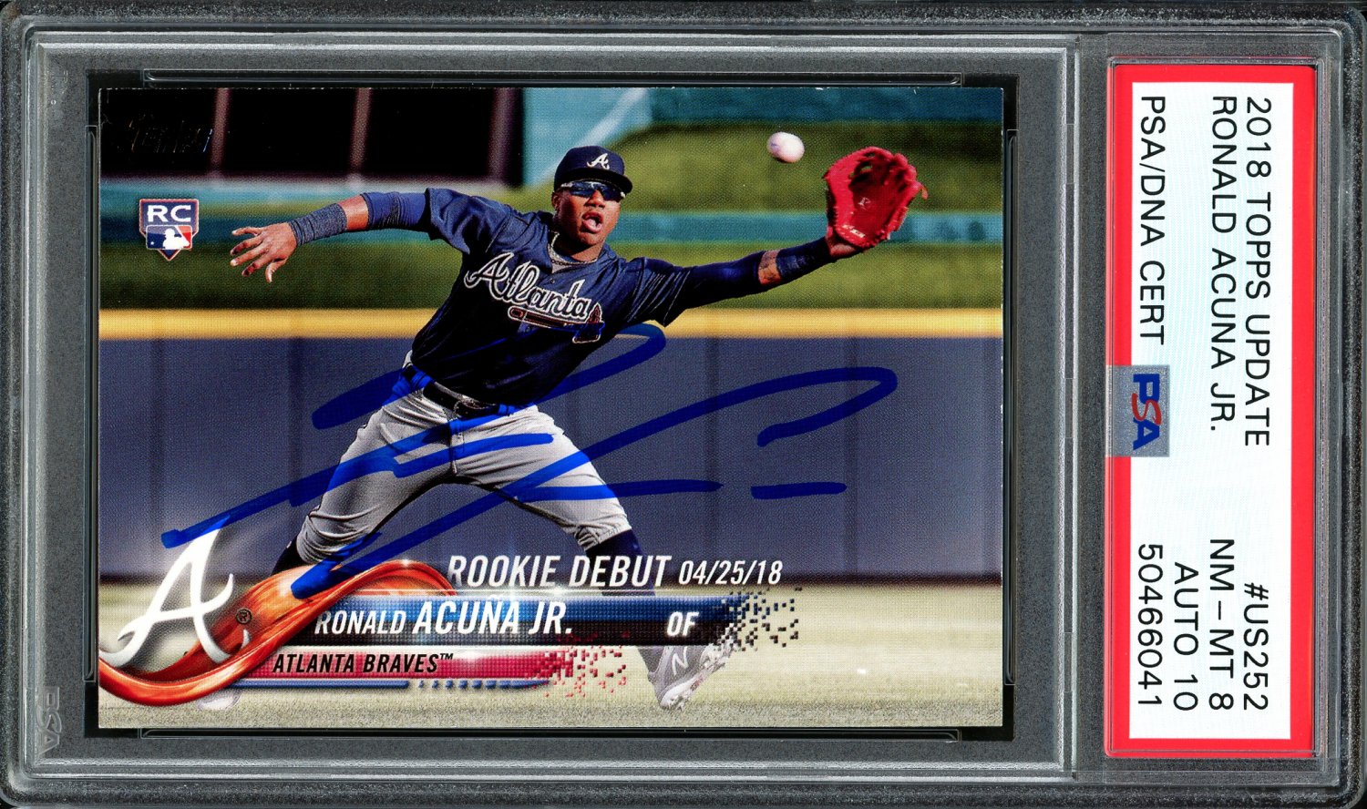 Ronald Acuna Jr. Autographed Signed . 2018 Topps Update Rookie Card 