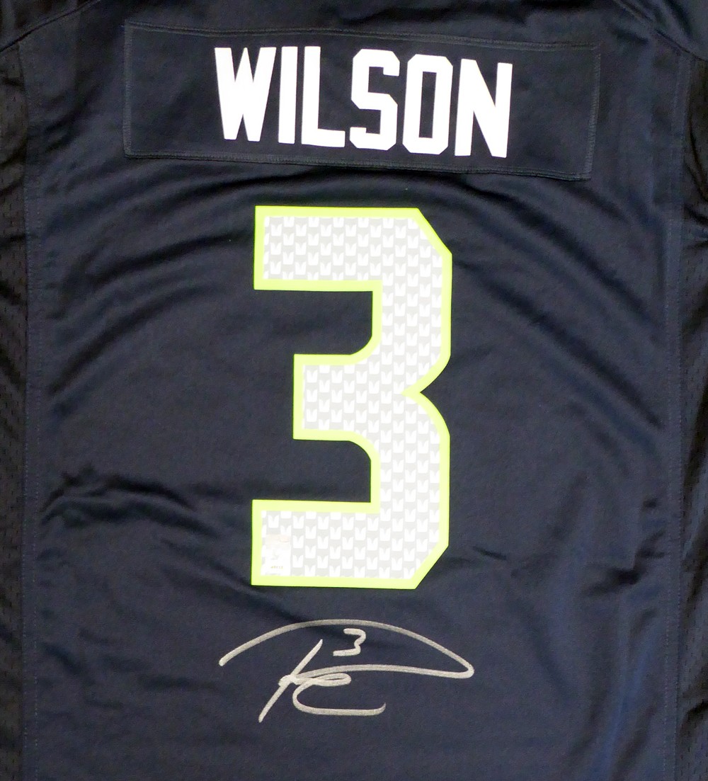 russell wilson autographed jersey framed