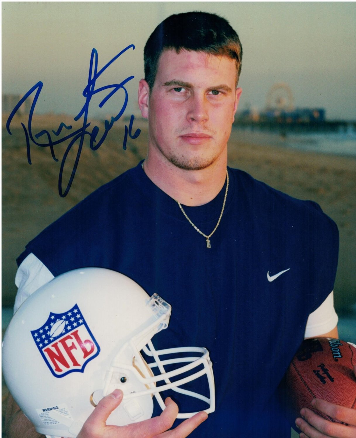 Ryan Leaf San Diego Chargers Autographed Signed 8x10 Photo. There is a fold  down the center, from top to bottom and is sold as is - Certified Authentic