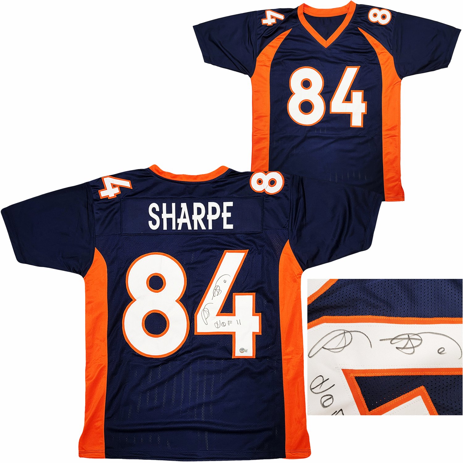 Shannon Sharpe Autographed Signed Denver Broncos Blue Jersey 'HOF