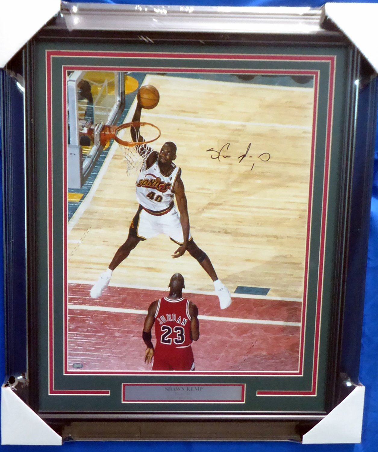 Framed Autographed/signed Dennis Rodman 33x42 Detroit White Basketball