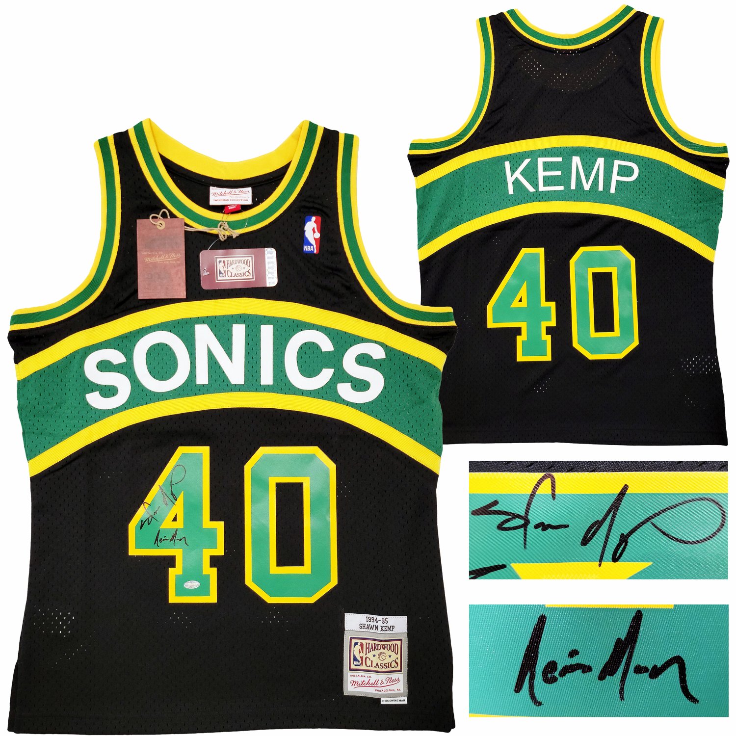 Shawn Kemp Autographed Seattle SuperSonics Authentic NWT Mitchell & Ness Hardwood  Classics Jersey JSA - Got Memorabilia