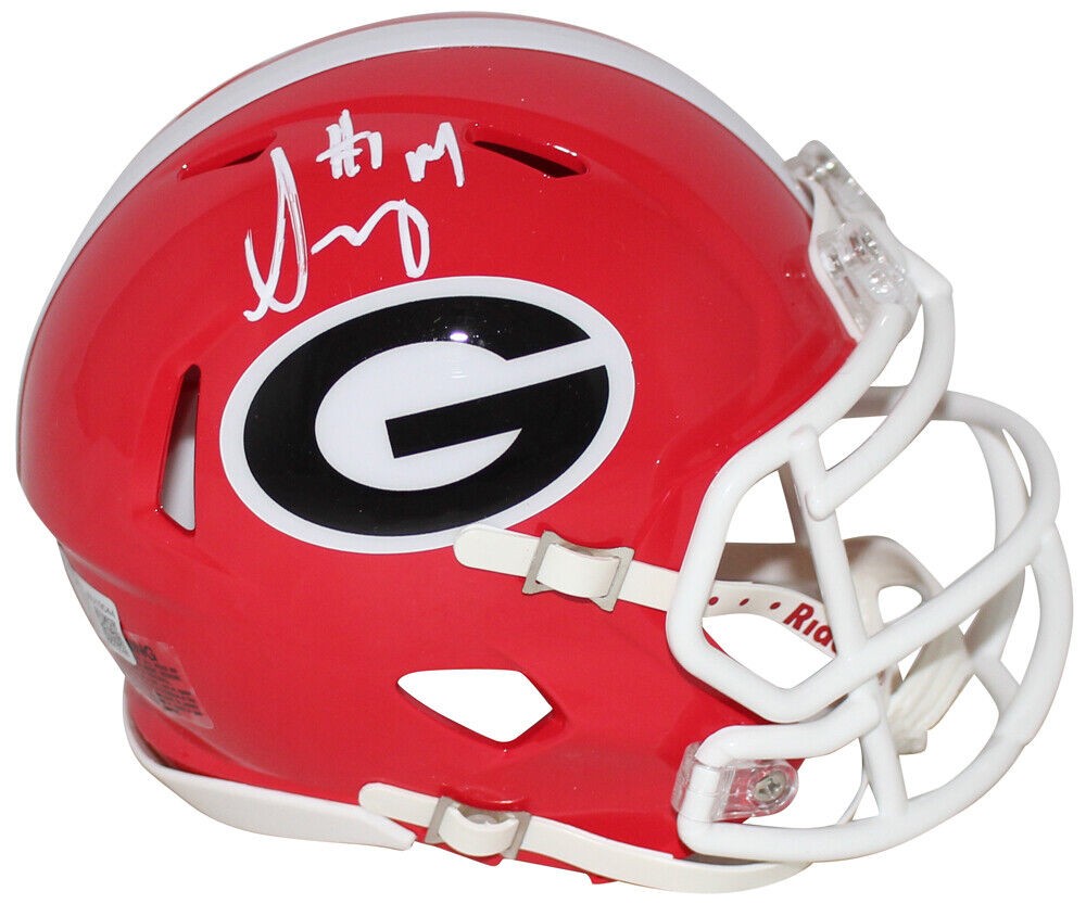 Sony Michel Autographed Signed Georgia Bulldogs Speed Mini Helmet Beckett