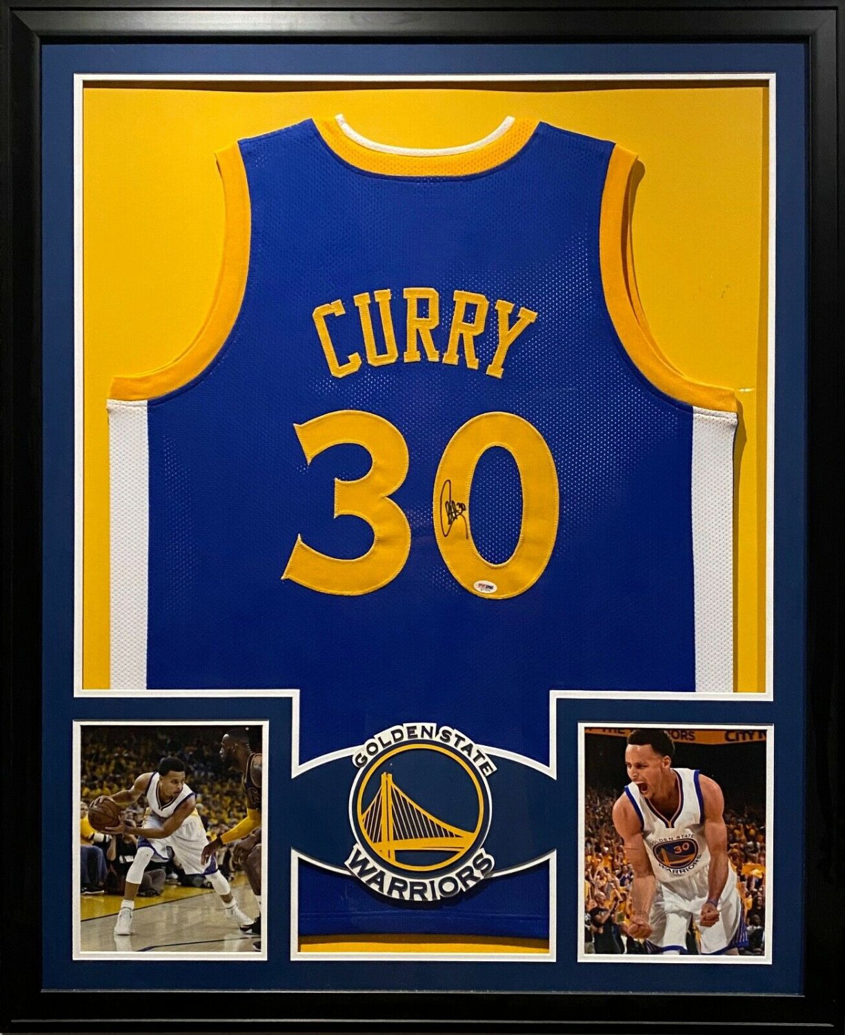 Steph Curry Autographed Signed Framed Jersey PSA/DNA Autograph Golden