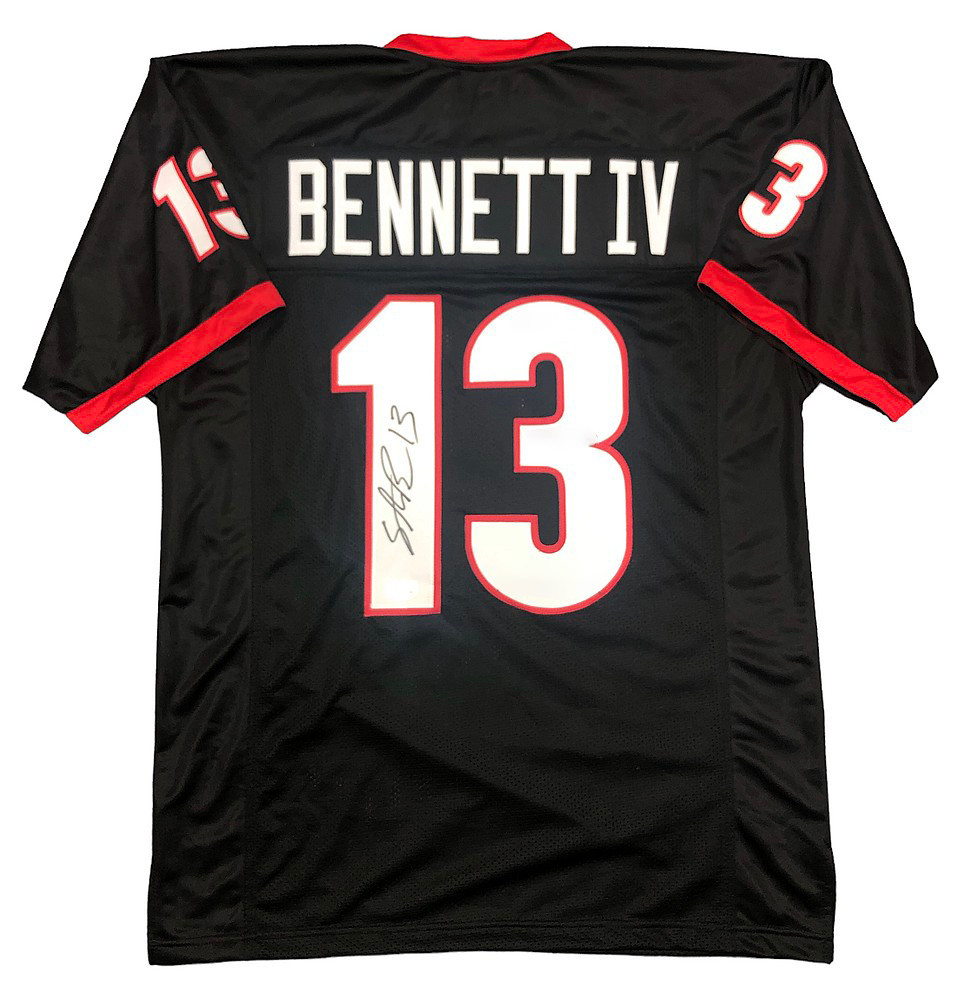 Sports Collectibles Stetson Bennett IV Autographed Signed Georgia Bulldogs Custom Black #13 Jersey - Beckett QR Authentic