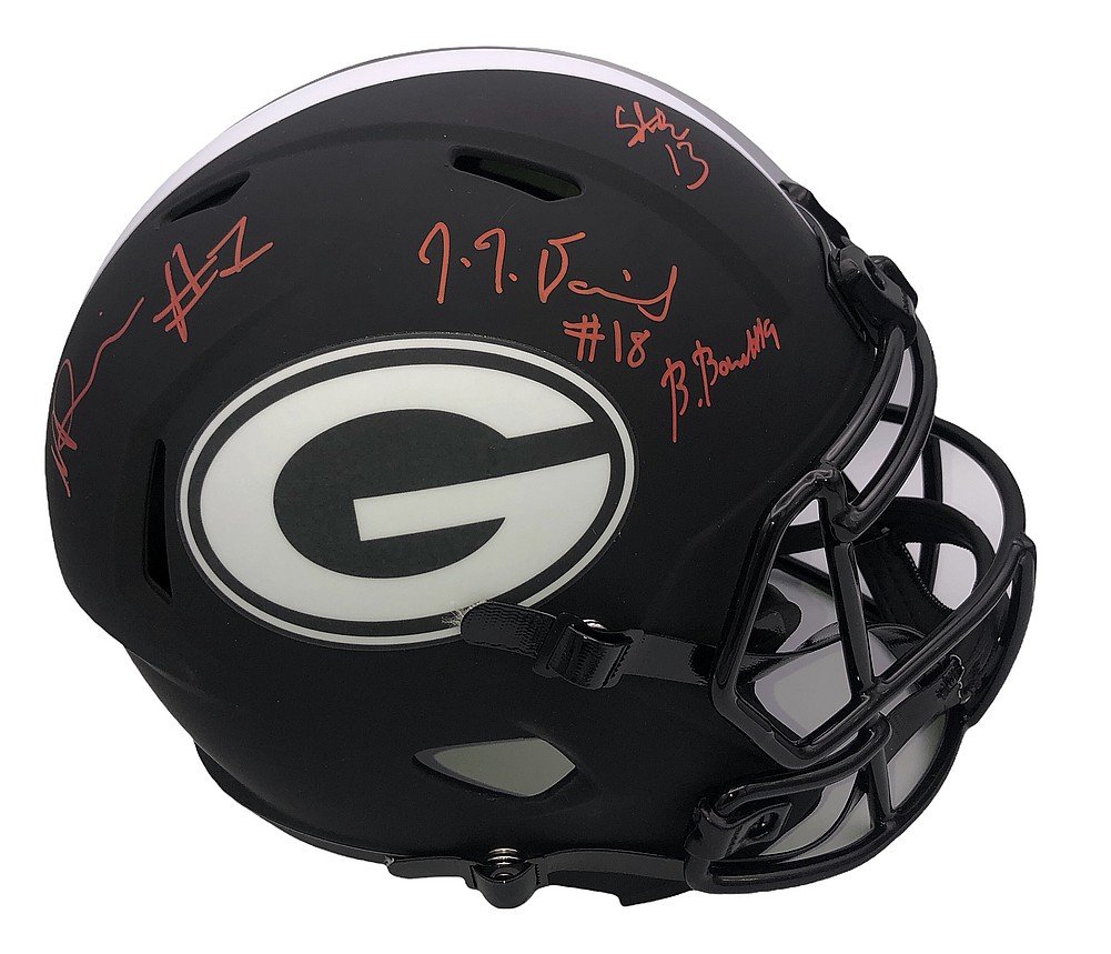 Stetson Bennett IV, Brock Bowers ,George Pickens & JT Daniels Autographed  Signed Georgia Bulldogs Riddell Speed Eclipse Replica Full Size Helmet -  Beckett QR Authentic