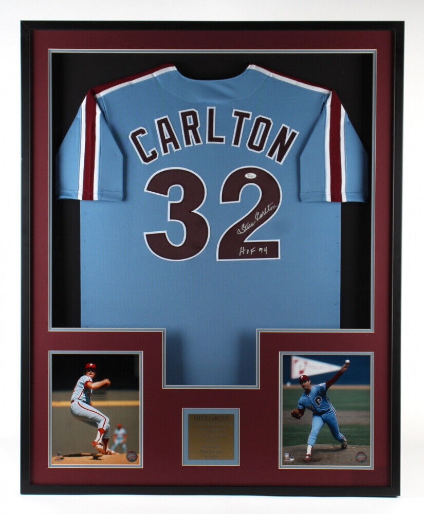 Framed Philadelphia Phillies Steve Carlton Autographed Signed