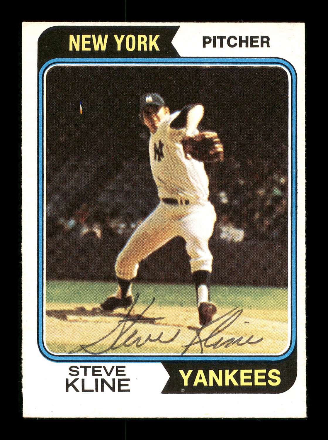 Steve Kline Autographed Signed 1974 O-Pee-Chee Card #324 New York Yankees  #169350