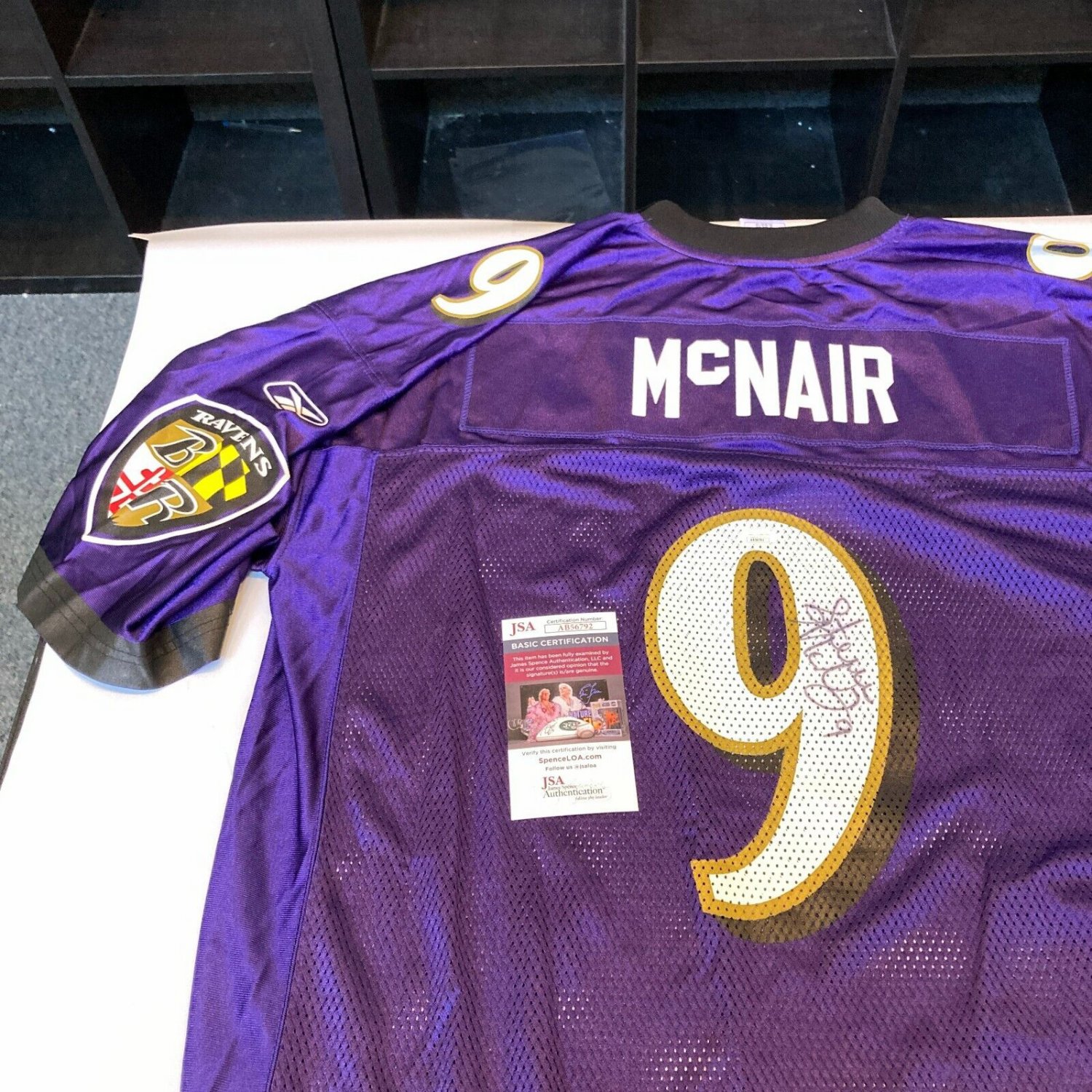 Steve Mcnair Autographed Signed Authentic Reebok Baltimore Ravens Jersey  JSA COA