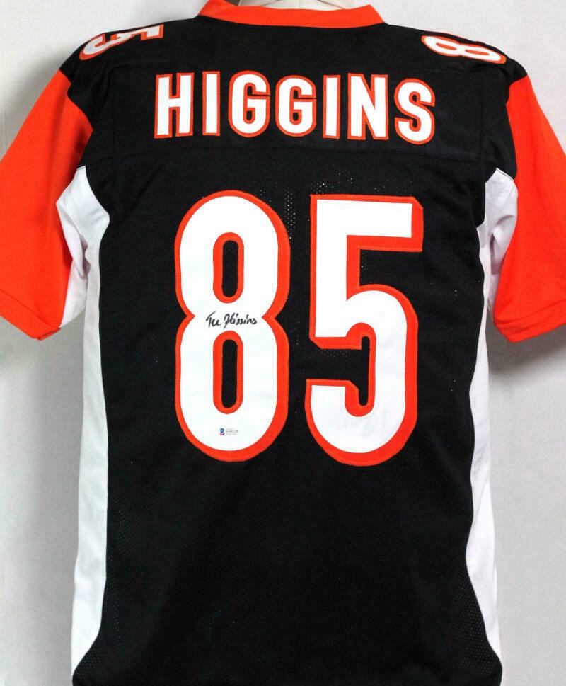 Tee Higgins Autographed Signed Black Pro Style Jersey Beckett W Auth *8