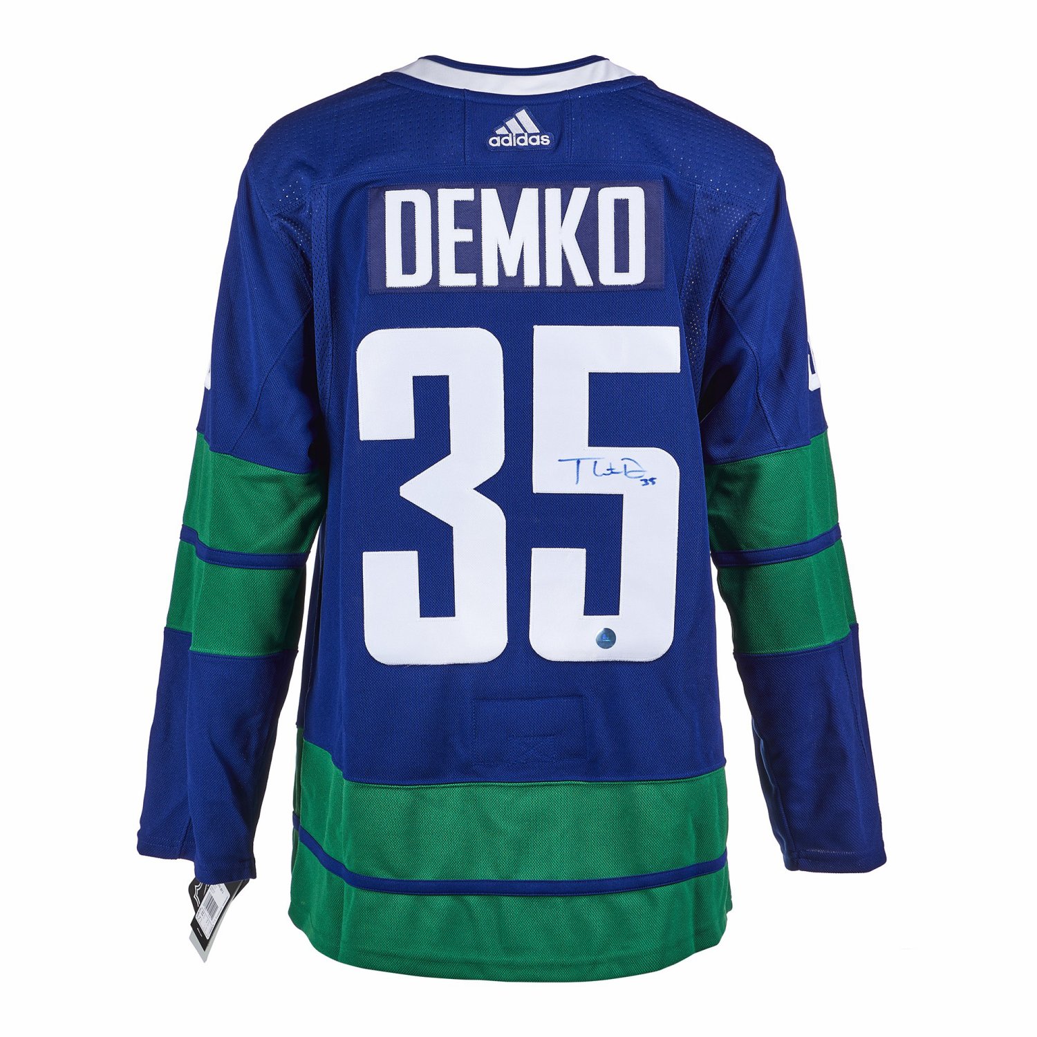 Thatcher Demko Vancouver Canucks Autographed White Adidas Authentic Jersey